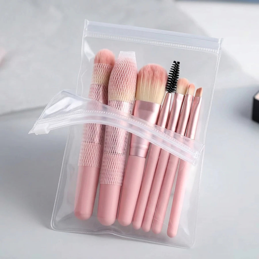 8pcs Mini Makeup Brush Set - Perfect for On-the-Go!