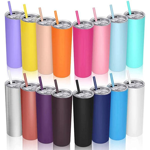 Skinny  Stainless Steel Thermos Water Bottle With Straw Insulated Cup Sealed Lid Colored Bachelorette Party  Double Wall Vacuum Insulated Tumbler Cup Reusable Slim Travel Mug with Cleaning Brush for Coffee Cold Hot Drinks